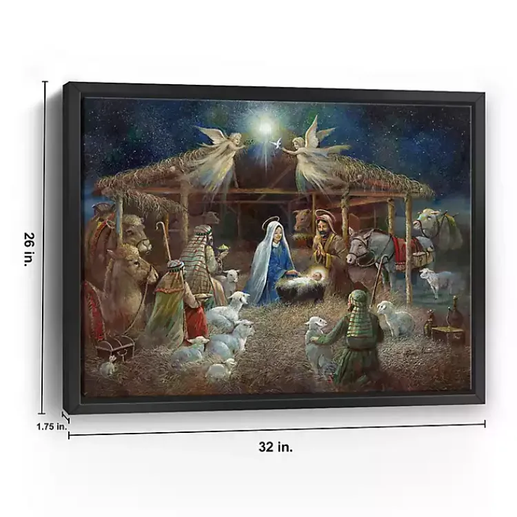 Outlet Nativity at Twilight Framed Canvas Art Print Christmas Art & Wall Decor