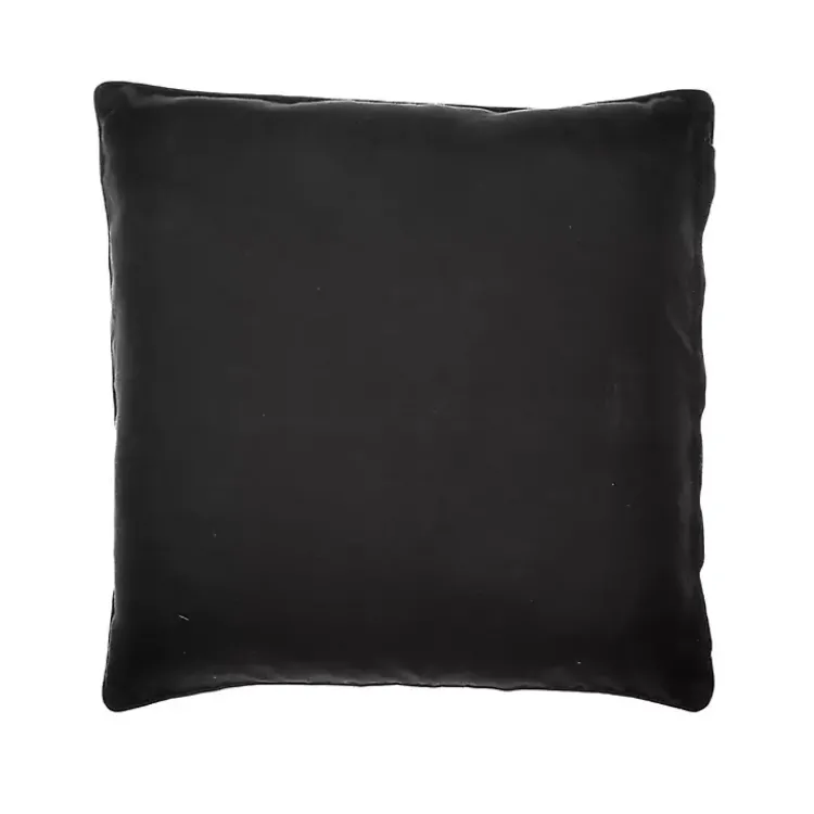 Best Natural & Black Embroidered Floral Throw Pillow Pillows