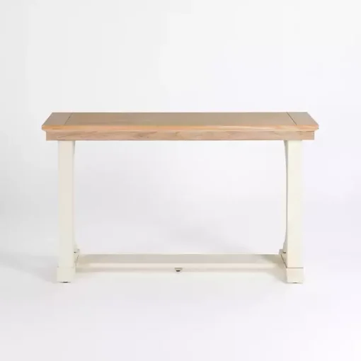 Kirklands Home Console Tables|Natural & Cream Wood Bristol Console Table Tan