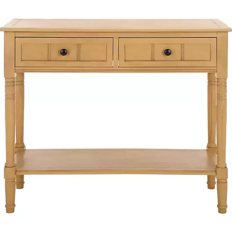 Kirklands Home Console Tables|Natural 2- Drawer Samantha Console Table Tan