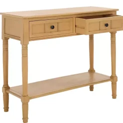Kirklands Home Console Tables|Natural 2- Drawer Samantha Console Table Tan