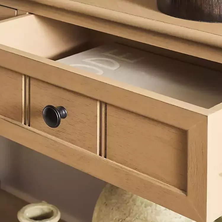 Kirklands Home Console Tables|Natural 2- Drawer Samantha Console Table Tan