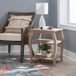 Kirklands Home Accent & End Tables|Natural Prismatic Wood Accent Table Brown