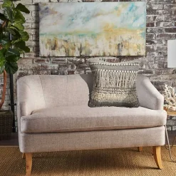 Online Natural and Black Cozy Fringe Pillow Pillows