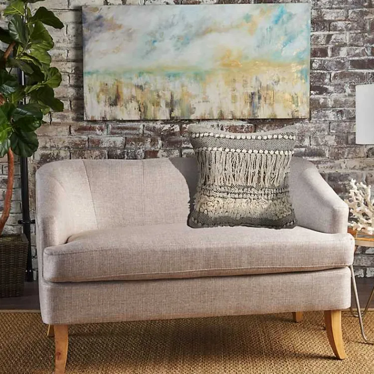 Online Natural and Black Cozy Fringe Pillow Pillows