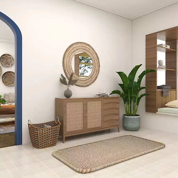 New Natural and Black Seagrass Diamond Weave Basket Baskets & Boxes