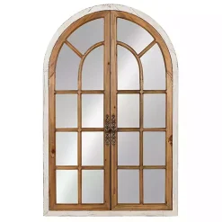 Kirklands Home Decorative Mirrors|Natural Arched Pane Doors Wall Mirror