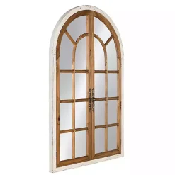 Kirklands Home Decorative Mirrors|Natural Arched Pane Doors Wall Mirror