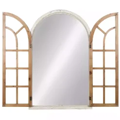 Kirklands Home Decorative Mirrors|Natural Arched Pane Doors Wall Mirror