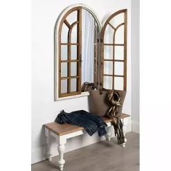 Kirklands Home Decorative Mirrors|Natural Arched Pane Doors Wall Mirror