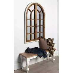 Kirklands Home Decorative Mirrors|Natural Arched Pane Doors Wall Mirror