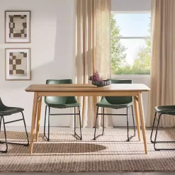 Kirklands Home Dining Tables|Natural Ash Wood Mid-Century Modern Dining Table Tan