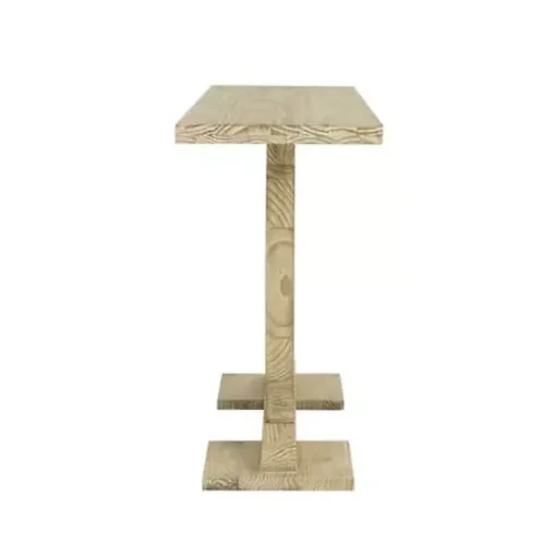 Kirklands Home Console Tables|Natural Barnwood Circular Pedestal Console Table Tan