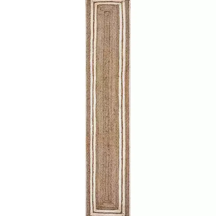 Kirklands Home Table Linens|Natural Bleached Bordered Jute Table Runner Brown