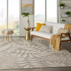 Kirklands Home Outdoor Rugs|Natural Botanical Leaves Outdoor Area Rug, 9x13