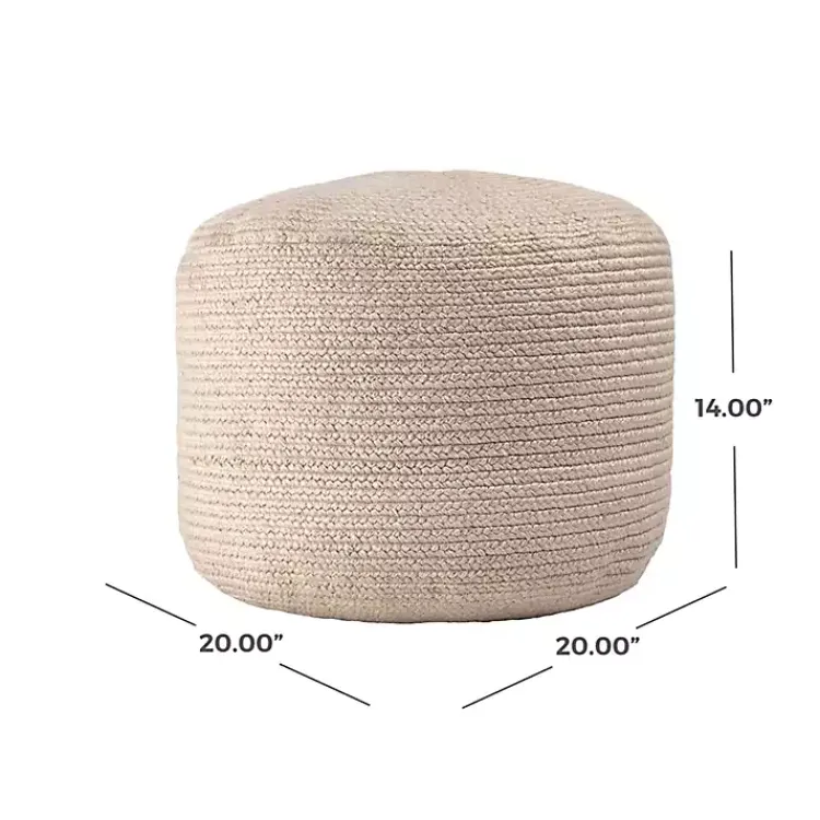 Best Natural Cable Braided Pouf Poufs & Floor Cushions