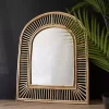 Kirklands Home Decorative Mirrors|Natural Cane Arched Wall Mirror