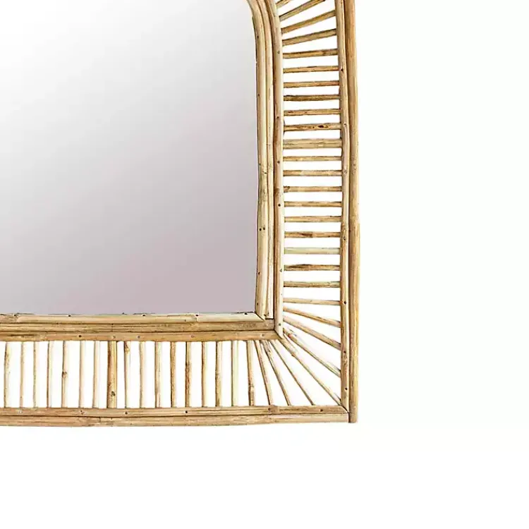 Kirklands Home Decorative Mirrors|Natural Cane Arched Wall Mirror