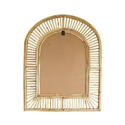 Kirklands Home Decorative Mirrors|Natural Cane Arched Wall Mirror