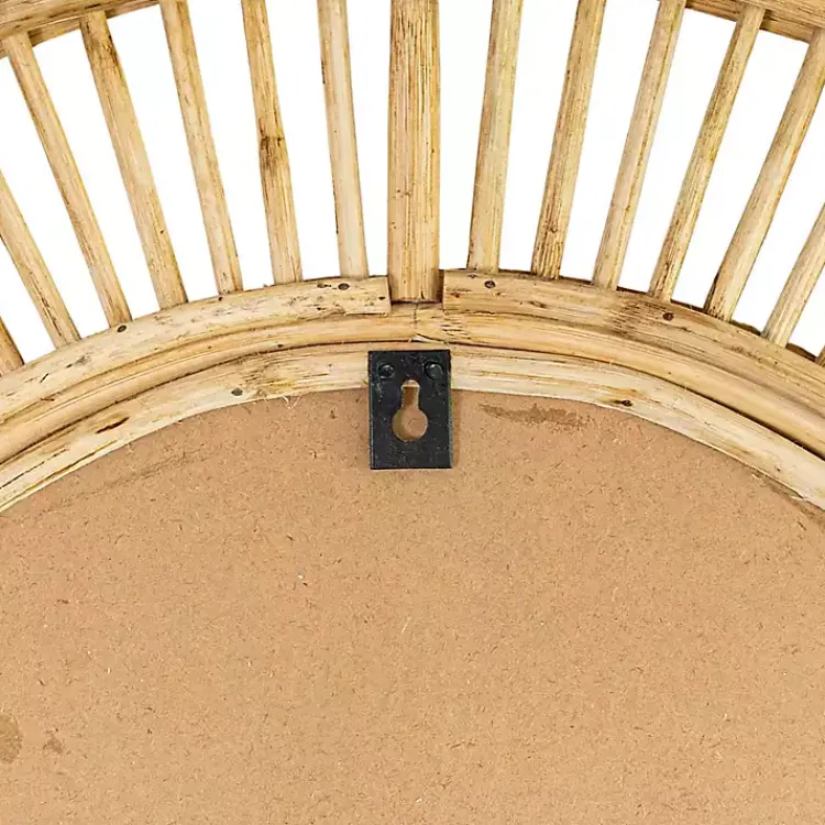 Kirklands Home Decorative Mirrors|Natural Cane Arched Wall Mirror