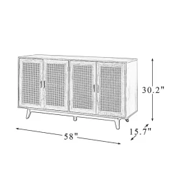 Kirklands Home Cabinets & Sideboards|Natural Cane Wood Storage Media Cabinet Tan