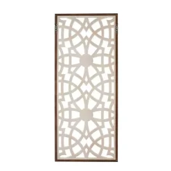 Kirklands Home Wall Plaques|Natural Carved Damask Wooden Wall Plaque Tan