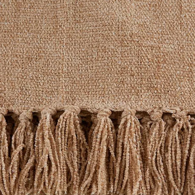 Hot Natural Chenille Fringe Throw Blankets & Throws