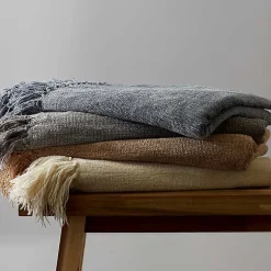 Hot Natural Chenille Fringe Throw Blankets & Throws