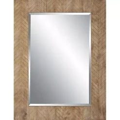 Kirklands Home Decorative Mirrors|Natural Chevron Wood Wall Mirror