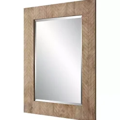 Kirklands Home Decorative Mirrors|Natural Chevron Wood Wall Mirror