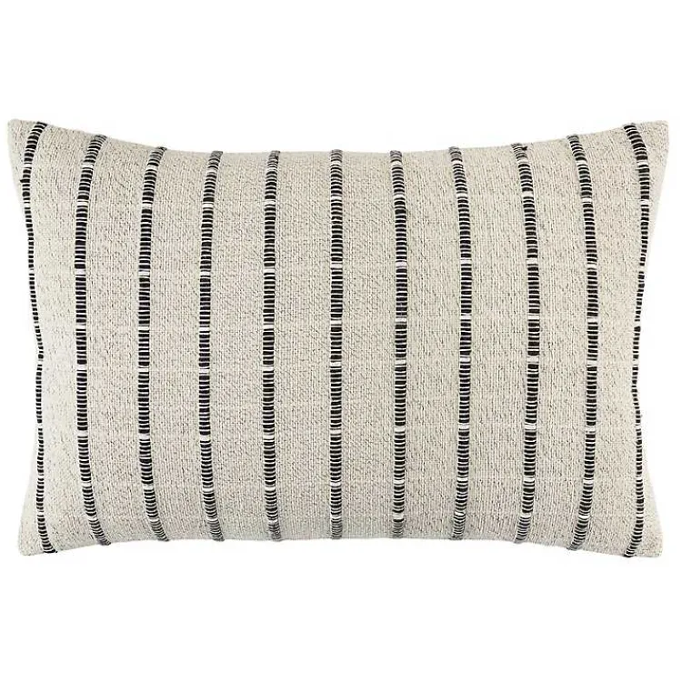 Outlet Natural Corded Cotton Lumbar Pillow Pillows