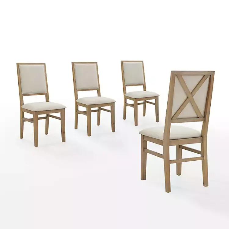 Kirklands Home Dining Chairs|Natural Cream Upholstered Dining Chairs, Set of 4 Ivory