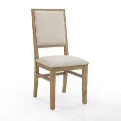 Kirklands Home Dining Chairs|Natural Cream Upholstered Dining Chairs, Set of 4 Ivory