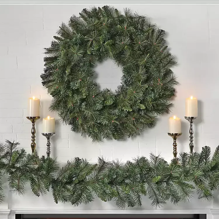 Natural Deluxe Belgium Pine Wreath, 36 in. Christmas Wreaths