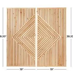Kirklands Home Wall Plaques|Natural Diamond Wood Panel Wall Plaques, Set of 2 Brown