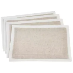 Kirklands Home Table Linens|Natural Double Layered Placemats, Set of 4 White