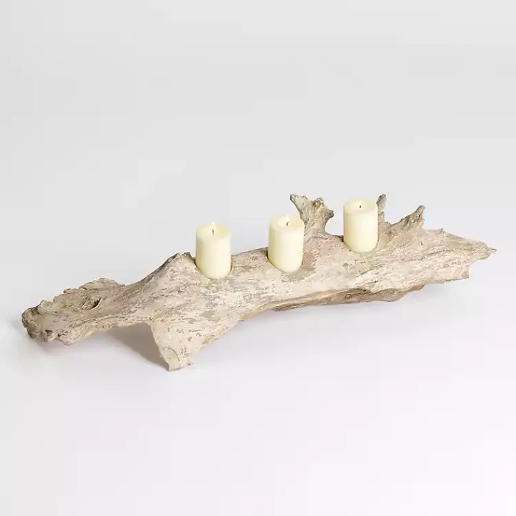 Hot Natural Driftwood Candle Runner Candle Holders