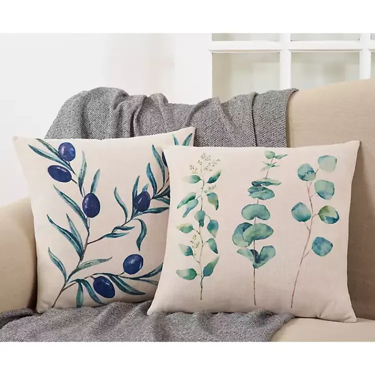 Outlet Natural Eucalyptus Print Pillow Pillows