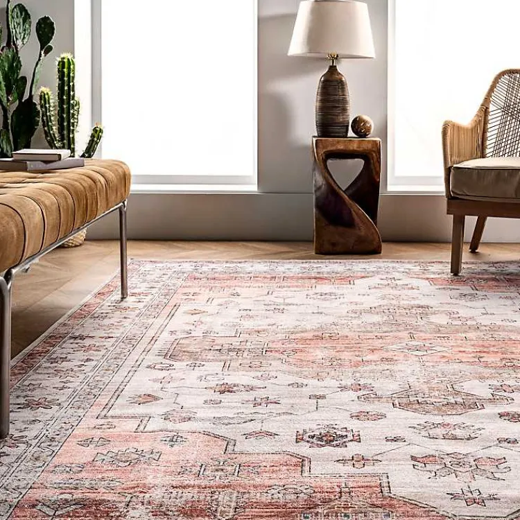 Kirklands Home Area Rugs|Natural Faded Vintage Washable Area Rug, 5x8