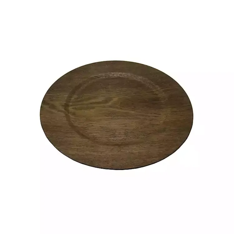 Kirklands Home Serving & Entertaining|Natural Faux-Wood Charger Plates, Set of 12 Brown