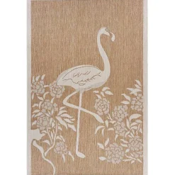 Kirklands Home Outdoor Rugs|Natural Flamingo Indoor/Outdoor Area Rug, 5x7