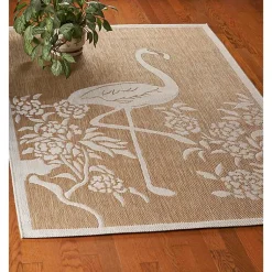 Kirklands Home Outdoor Rugs|Natural Flamingo Indoor/Outdoor Area Rug, 5x7