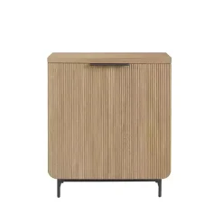 Kirklands Home Cabinets & Sideboards|Natural Fluted Wood Scandinavian Cabinet Tan