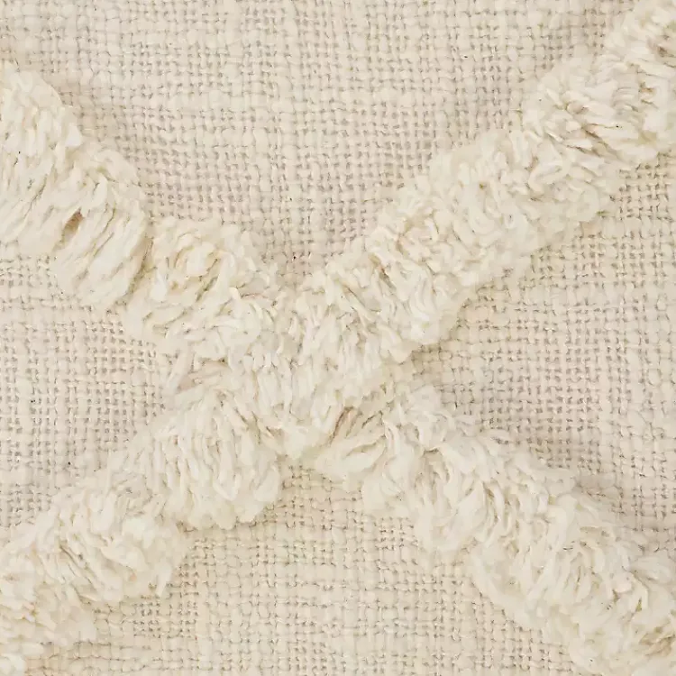 Sale Natural Fringe Diamond Pillow, 26 in. Pillows