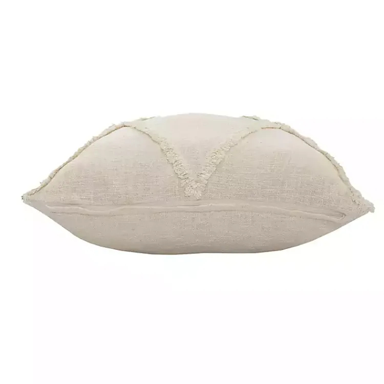 Sale Natural Fringe Diamond Pillow, 26 in. Pillows
