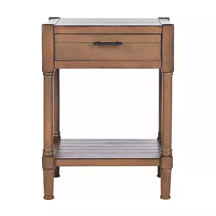 Kirklands Home Accent & End Tables|Natural Geometric Industrial Pull Accent Table Brown