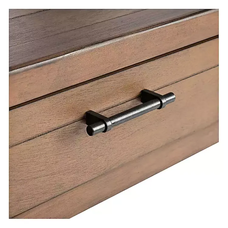 Kirklands Home Accent & End Tables|Natural Geometric Industrial Pull Accent Table Brown