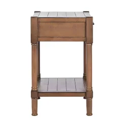 Kirklands Home Accent & End Tables|Natural Geometric Industrial Pull Accent Table Brown