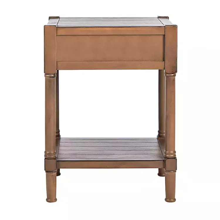 Kirklands Home Accent & End Tables|Natural Geometric Industrial Pull Accent Table Brown