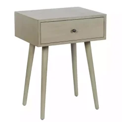 Kirklands Home Accent & End Tables|Natural Wood 1-Drawer Arthur Accent Table Gray